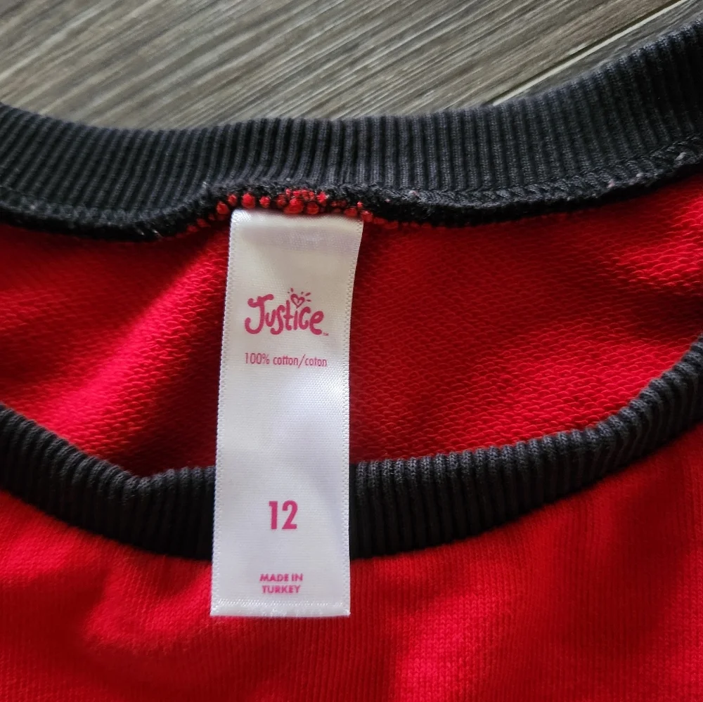 Girls‎ “fearless” crop top sweatshirt, size 12